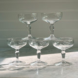Vintage Set of Five Lynn Champagne or Sherbet Glasses by George Borgfeldt 2
