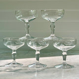 Vintage Set of Five Lynn Champagne or Sherbet Glasses by George Borgfeldt