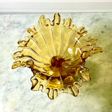 LG Wright Amber Glass Compote Bowl or Candy Dish Fenton Style 3