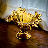 LG Wright Amber Glass Compote Bowl or Candy Dish Fenton Style 5