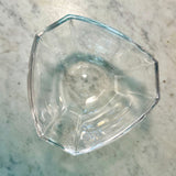 Hexagonal glass bowl on a marble surface Vintage Tiffany Bowl - New York City Skyline