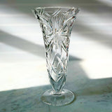 Vintage Bohemian Crystal Vase With Star of David Pinwheel side view