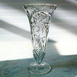 Vintage Bohemian Crystal Vase With Star of David Pinwheel star view
