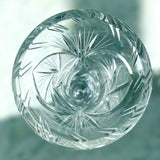 Vintage Bohemian Crystal Vase With Star of David Pinwheel top view