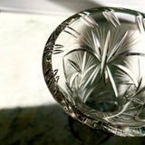 Vintage Bohemian Crystal Vase With Star of David Pinwheel lip