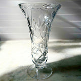 Vintage Bohemian Crystal Vase With Floral Accents