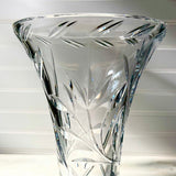 Vintage Bohemian Crystal Vase With Floral Accents lip
