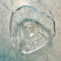 Hexagonal glass bowl on a marble surface Vintage Tiffany Bowl - New York City Skyline