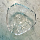 Hexagonal glass bowl on a marble surface Vintage Tiffany Bowl - New York City Skyline