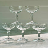 Vintage Set of Five Lynn Champagne or Sherbet Glasses by George Borgfeldt